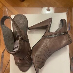 Vince Camuto Brown Leather Slingback Heels